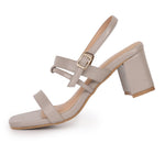 Load image into Gallery viewer, Buckle Strap Square Toe Block Heel
