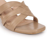 Load image into Gallery viewer, Cross Strap Square Toe Block Heel
