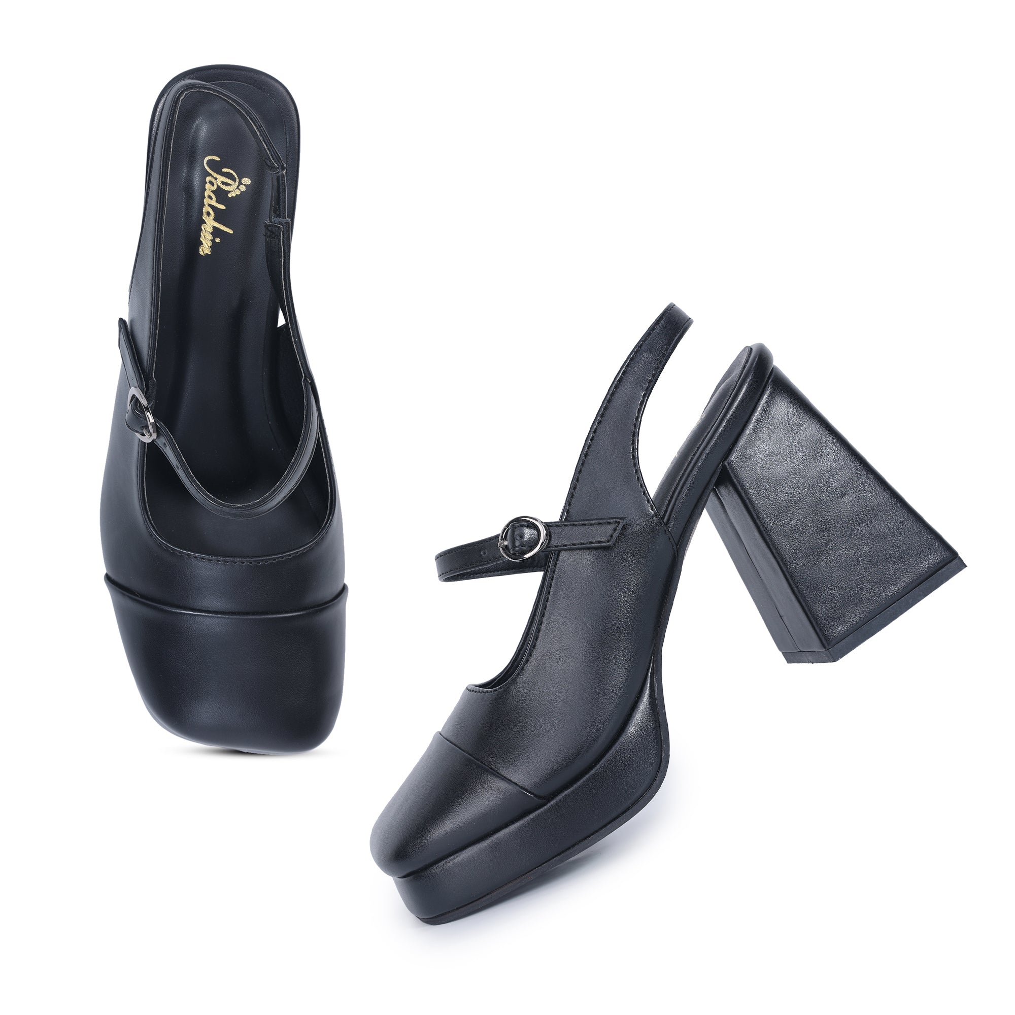 Smart Casual Buckled Squire Toe Block Heel