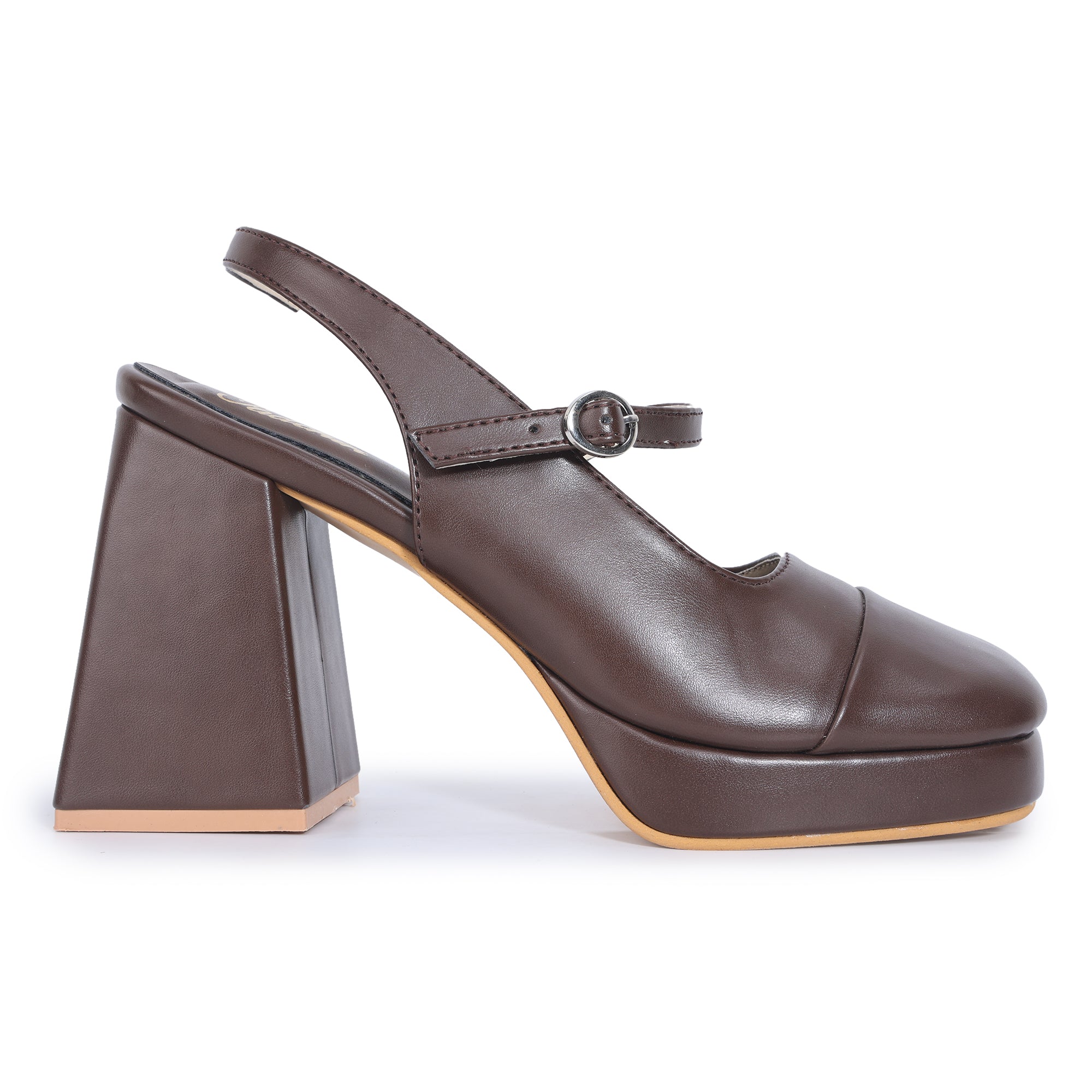 Smart Casual Buckled Squire Toe Block Heel