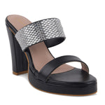Load image into Gallery viewer, Women's Rhinestone Embellished Block Heel Sandals