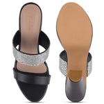 Load image into Gallery viewer, Women's Rhinestone Embellished Block Heel Sandals