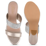 Load image into Gallery viewer, Women's Rhinestone Embellished Block Heel Sandals