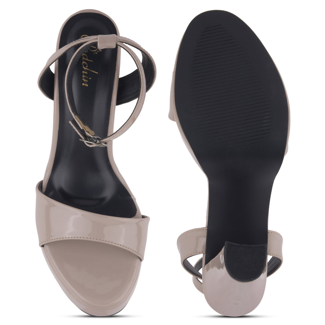 Women's Open Toe Ankle Strap Chunky Heels Sandals