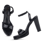 Load image into Gallery viewer, Women's Open Toe Ankle Strap Chunky Heels Sandals