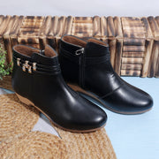 Embellished Trendy Block Heeled Zipper Closure Boots