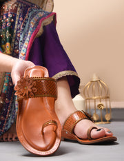 Padchin Kolhapuri Chappal for Women Stylish Flat, Ethnic Slippers and Fashion Sandals Girls
