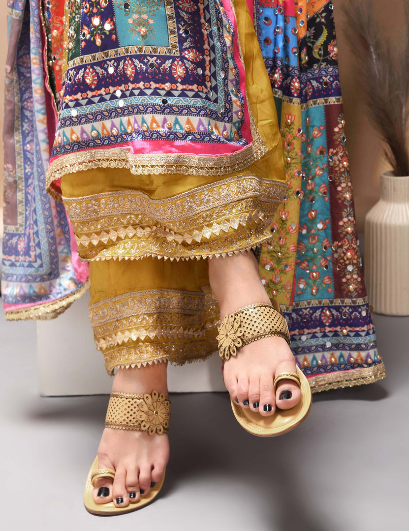 Padchin Kolhapuri Chappal for Women Stylish Flat, Ethnic Slippers and Fashion Sandals Girls