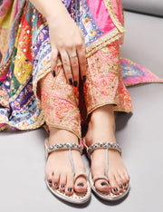 Padchin Women Kolhapuri Flat Chappal , Embellished Slippers and Fashion Sandals Girls