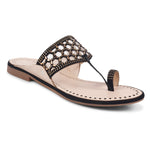 Load image into Gallery viewer, Padchin Women Kolhapuri Flats Heel | Ladies Stylish Chappal, Embellished Slippers and Ethnic Fashion Sandals
