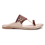 Load image into Gallery viewer, Padchin Women Kolhapuri Flats Heel | Ladies Stylish Chappal, Embellished Slippers and Ethnic Fashion Sandals
