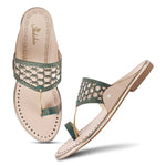 Load image into Gallery viewer, Padchin Women Kolhapuri Flats Heel | Ladies Stylish Chappal, Embellished Slippers and Ethnic Fashion Sandals
