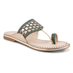 Load image into Gallery viewer, Padchin Women Kolhapuri Flats Heel | Ladies Stylish Chappal, Embellished Slippers and Ethnic Fashion Sandals
