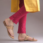 Load image into Gallery viewer, Women's Kolhapuri Style Toe Ring Flats with Metal Details Slippers
