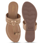 Load image into Gallery viewer, Women's Kolhapuri Style Toe Ring Flats with Metal Details Slippers