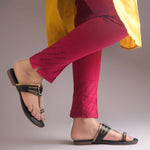 Load image into Gallery viewer, Women's Kolhapuri Style Toe Ring Flats with Metal Details Slippers