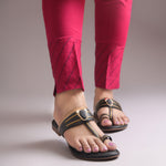 Load image into Gallery viewer, Women's Kolhapuri Style Toe Ring Flats with Metal Details Slippers