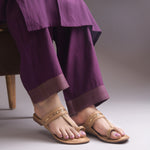 Load image into Gallery viewer, Women's Kolhapuri Flats Sandals Toe Ring Slip-On Braided Ethnic Slippers