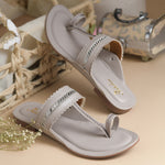 Load image into Gallery viewer, Women's Kolhapuri Flats Sandals Toe Ring Slip-On Braided Ethnic Slippers