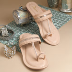 Load image into Gallery viewer, Women's Kolhapuri Flats Sandals Toe Ring Slip-On Braided Ethnic Slippers