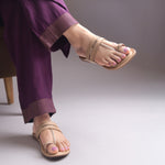 Load image into Gallery viewer, Women's Kolhapuri Flats Sandals Toe Ring Slip-On Braided Ethnic Slippers