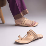 Load image into Gallery viewer, Women's Kolhapuri Flats Sandals Toe Ring Slip-On Braided Ethnic Slippers
