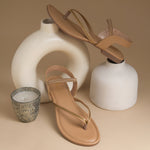 Load image into Gallery viewer, Women's Toe Ring Flat Sandals with Metallic Multi Strap Design Slippers