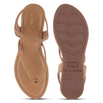 Load image into Gallery viewer, Women's Toe Ring Flat Sandals with Metallic Multi Strap Design Slippers