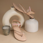 Load image into Gallery viewer, Women's Toe Ring Flat Sandals with Metallic Multi Strap Design Slippers