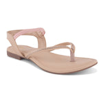 Load image into Gallery viewer, Women's Toe Ring Flat Sandals with Metallic Multi Strap Design Slippers