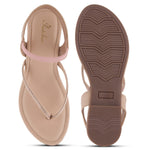 Load image into Gallery viewer, Women's Toe Ring Flat Sandals with Metallic Multi Strap Design Slippers