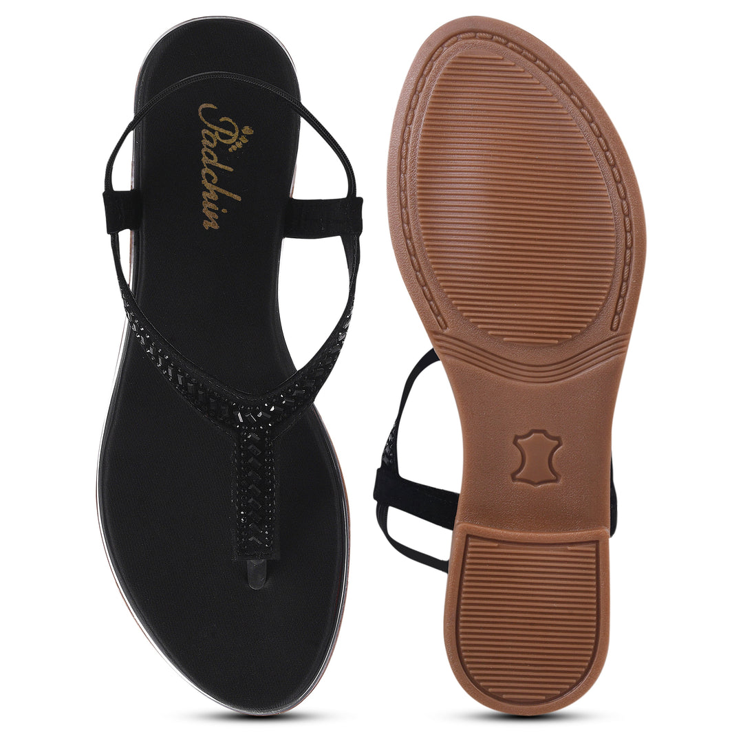 Padchin Women Flats Heel Ladies Stylish Chappal, Embellished Slippers and Ethnic Fashion Sandals