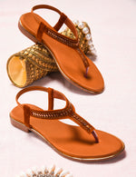 Load image into Gallery viewer, Padchin Women Flats Heel | Ladies Stylish Chappal, Embellished Slippers and Ethnic Fashion Sandals
