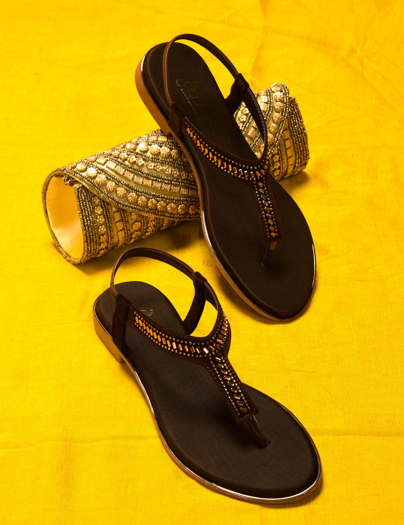 Padchin Women Flats Heel | Ladies Stylish Chappal, Embellished Slippers and Ethnic Fashion Sandals