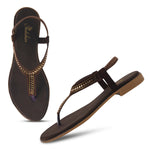 Load image into Gallery viewer, Padchin Women Flats Heel | Ladies Stylish Chappal, Embellished Slippers and Ethnic Fashion Sandals
