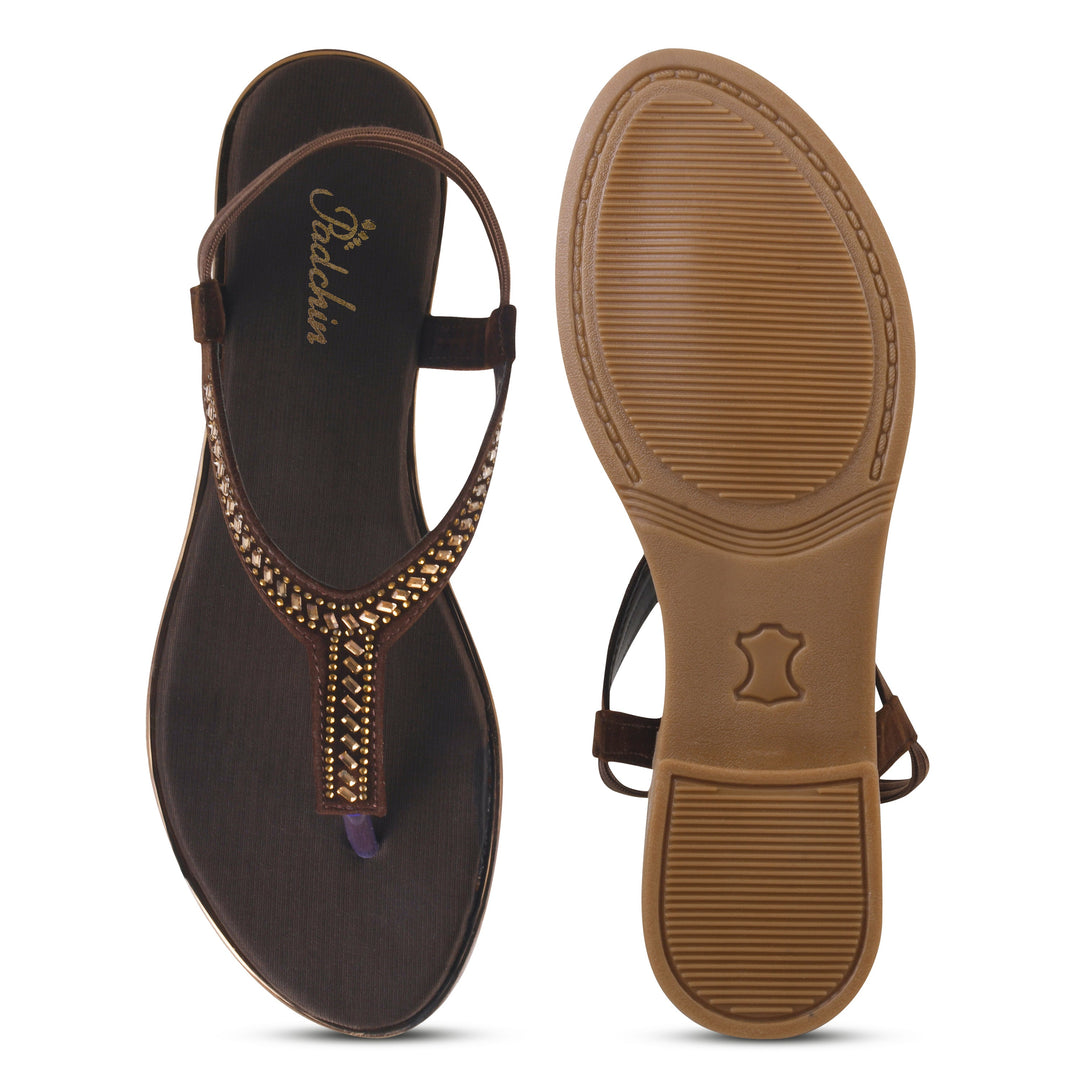 Padchin Women Flats Heel | Ladies Stylish Chappal, Embellished Slippers and Ethnic Fashion Sandals