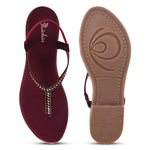 Load image into Gallery viewer, Padchin Women Flats Heel | Ladies Stylish Chappal, Embellished Slippers and Ethnic Fashion Sandals
