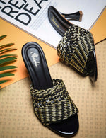 Load image into Gallery viewer, Padchin Womens Heels Knitted Open Toe Slim Heeled Mules for Casual and Formal Wear
