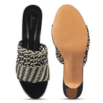 Load image into Gallery viewer, Padchin Womens Heels Knitted Open Toe Slim Heeled Mules for Casual and Formal Wear
