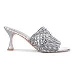 Load image into Gallery viewer, Padchin Womens Heels Knitted Open Toe Slim Heeled Mules for Casual and Formal Wear
