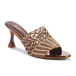 Load image into Gallery viewer, Padchin Womens Heels Knitted Open Toe Slim Heeled Mules for Casual and Formal Wear
