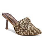 Load image into Gallery viewer, Padchin Women Slim Heel Mule Sandal Bellies | Fancy Trending and Comfortable ladies footwear
