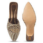 Load image into Gallery viewer, Padchin Women Slim Heel Mule Sandal Bellies | Fancy Trending and Comfortable ladies footwear
