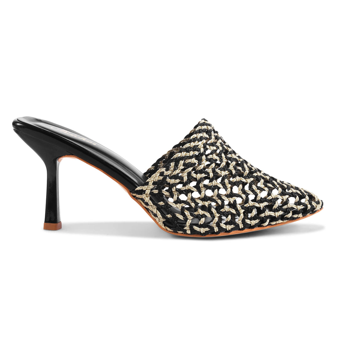 Padchin Women Stiletto Mule Heel Sandal Stylish Slip-On Slim Heels for Party, Casual, Formal Wear