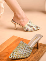 Load image into Gallery viewer, Padchin Women Stiletto Mule Heel Sandal Stylish Slip-On Slim Heels for Party, Casual, Formal Wear