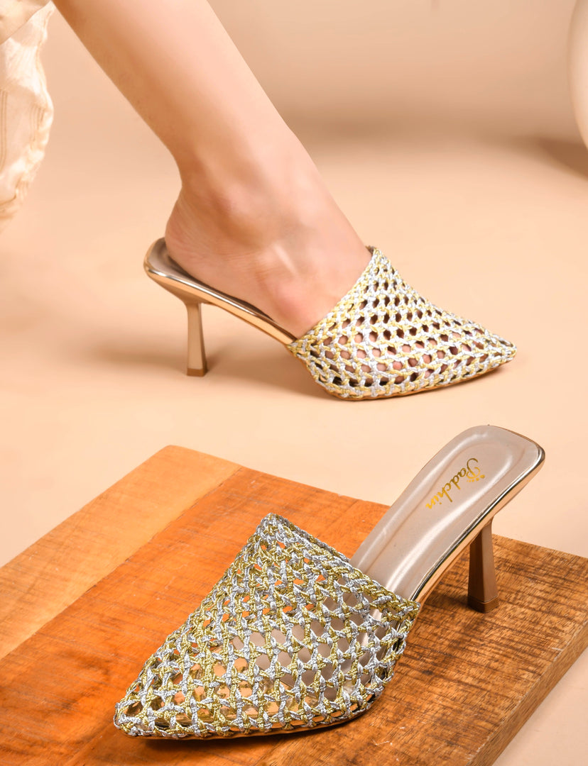 Padchin Women Stiletto Mule Heel Sandal Stylish Slip-On Slim Heels for Party, Casual, Formal Wear
