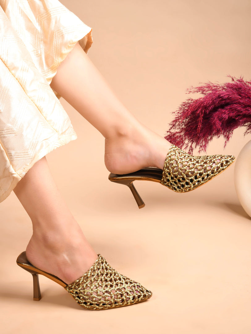 Padchin Women Stiletto Mule Heel Sandal Stylish Slip-On Slim Heels for Party, Casual, Formal Wear