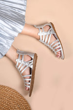 Load image into Gallery viewer, Padchin Flats Gladiator With Zip Closure For Women Sandals| High-Tops Sandal For Women