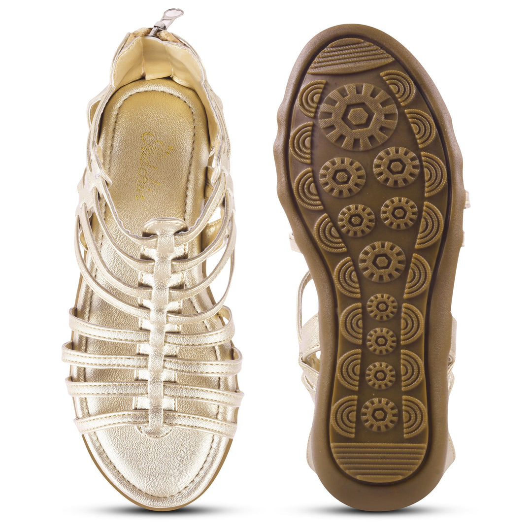 Padchin Flats Gladiator With Zip Closure For Women Sandals| High-Tops Sandal For Women