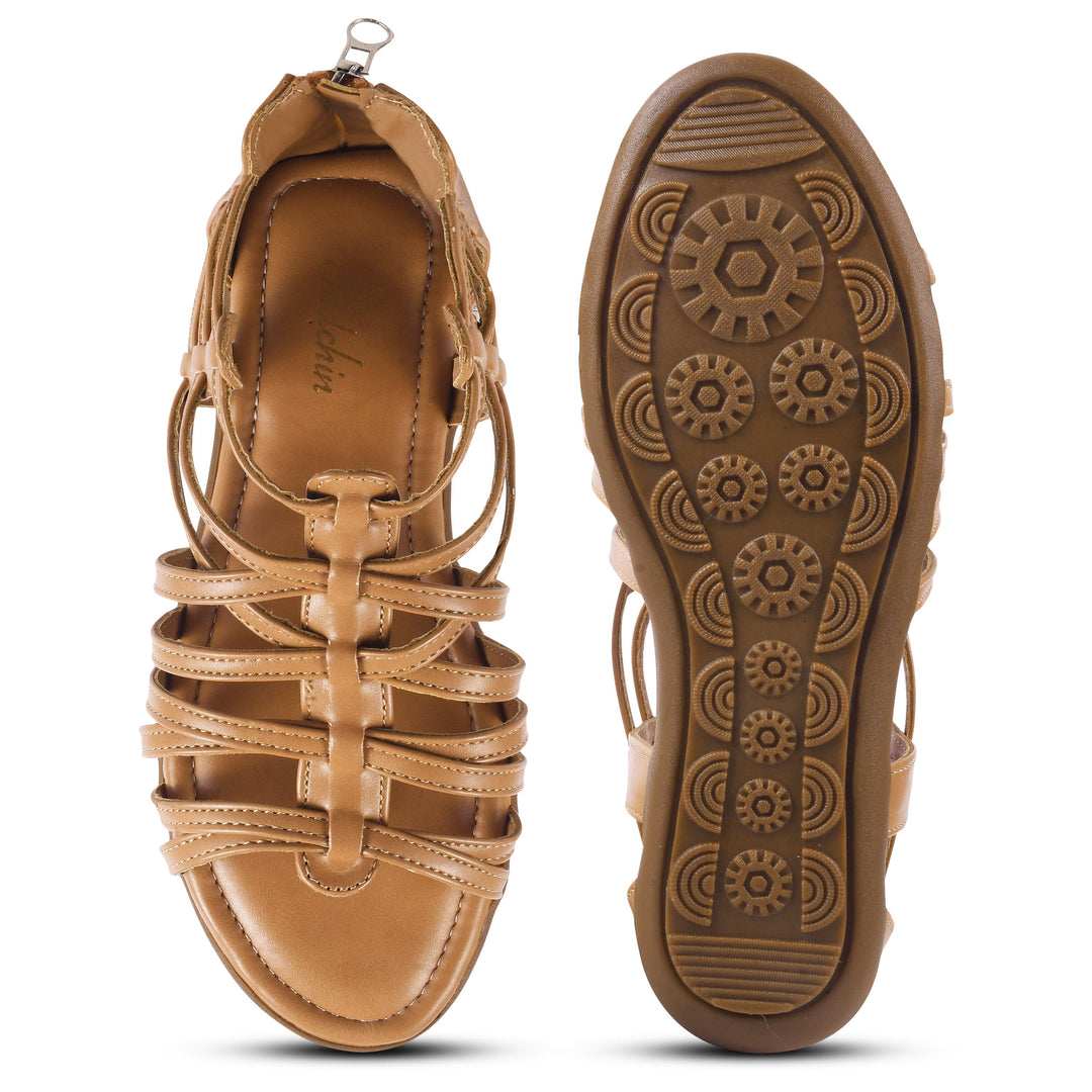 Padchin Women's Flat Gladiator Sandals | Comfortable Lightweight and Stylish Sandals